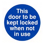 This door to be kept locked when not in use