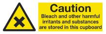 Caution Bleach and other harmful irritants and substances are stored in this cupboard