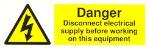 Danger Disconnect electrical supply before working on this equipment