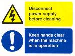 Disconnect power supply keep hands clear