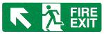 FIRE EXIT diagonal up left