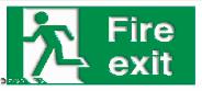 Fire exit / Running man left Braille / Tactile