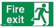 Fire exit / Running man right Braille / Tactile