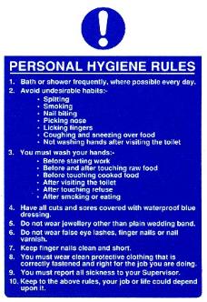 Personal hygiene rules