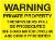 Warning Private Property. Trespassers. Off road motor cycling and biking prohibited.