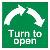 Turn to open clockwise