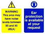 Warning This area may have noise levels between 85 and 90 dB(A)