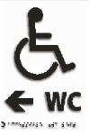 Wheelchair WC Left Arrow B/W