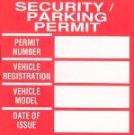 Window sticker vehicle security parking permit