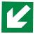 FIRE EXIT arrow diagonal (Pictogram)