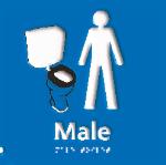 Male Toilet Pictogram NHS Braille / Tactile