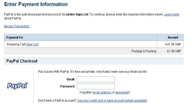 Checkout Example Page